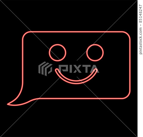 Neon comment smile message red color vector illustration image flat style Neon comment smile message red color vector illustration image flat style 85148247