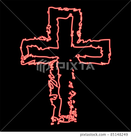 Neon cross red color vector illustration image flat style 85148249