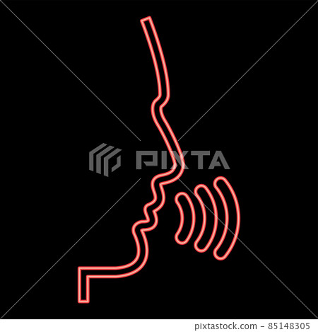 Neon head speaking man red color vector illustration image flat style 85148305