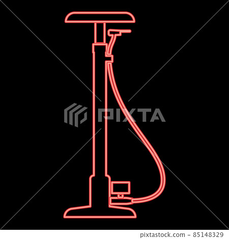 Neon bicycle pump red color vector illustration image flat style 85148329