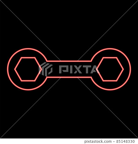 Neon spanner red color vector illustration image flat style Neon spanner red color vector illustration image flat style 85148330