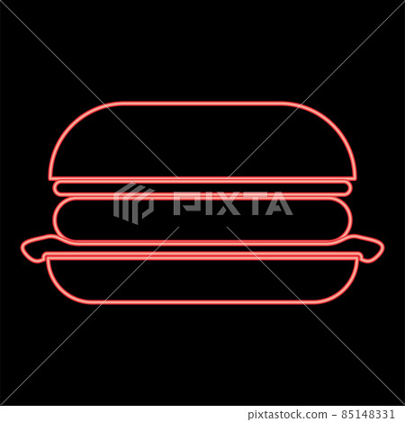 Neon burger red color vector illustration image flat style Neon burger red color vector illustration image flat style 85148331