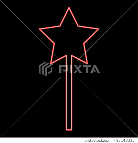 Neon magic wand red color vector illustration image flat style 85148335