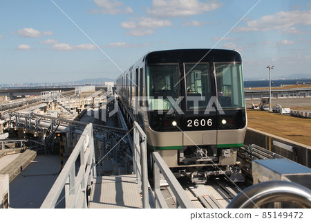Port liner running near Kobe Airport Port liner running near Kobe Airport 85149472