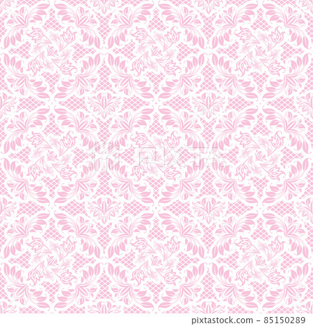 Ornamental beauty lace pink background, floral pattern 85150289