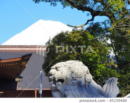 Shizuoka Prefecture Komainu and Fuji December 85150480