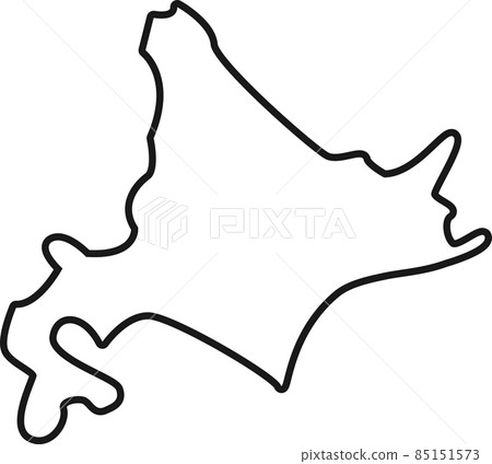 日本北海道的簡單剪影圖 日本北海道的簡單剪影圖 85151573
