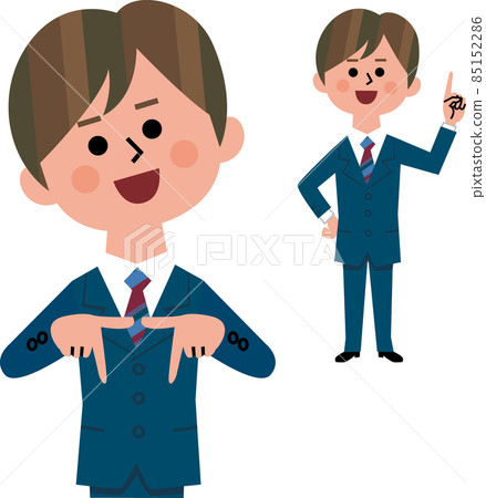 Office worker pointing a finger 85152286