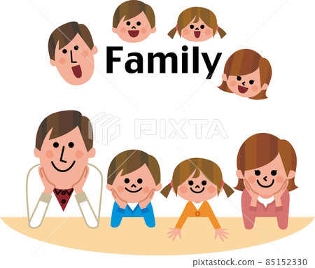 Family with a cheeks stick Family with a cheeks stick 85152330