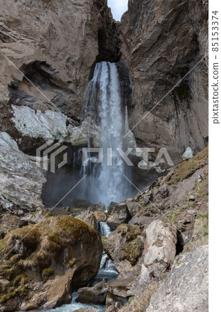 view of the Sultan waterfall in the Elbrus region view of the Sultan waterfall in the Elbrus region 85153374