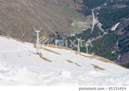 view of the ski lift on the side of the mountain view of the ski lift on the side of the mountain 85153424