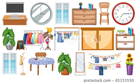 Set of interior furniture and decorations Set of interior furniture and decorations 85153550