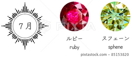 2021年添加/修改版七月生日石套裝矢量素材 2021年添加/修改版七月生日石套裝矢量素材 85153820