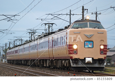 Hokuriku Main Line Mikawa-Kaga Kasama JR West 485 Series A03 formation (Kyoto) Raicho Hokuriku Main Line Mikawa-Kaga Kasama JR West 485 Series A03 formation (Kyoto) Raicho 85155809