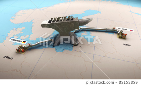 3D Render of building of gas pipeline on map 3D Render of building of gas pipeline on map 85155859