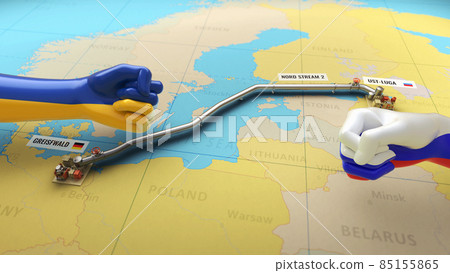 3D Render of Nord Stream 2 economic war 3D Render of Nord Stream 2 economic war 85155865