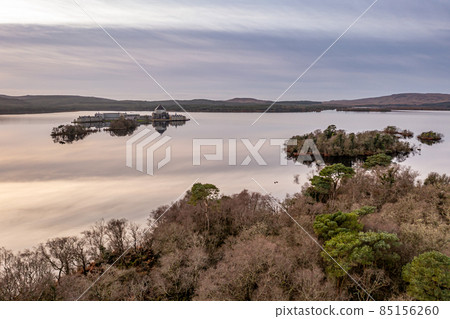 Power station producing energy on the banks of the River Foyle near Derry, Northern Ireland 85156260