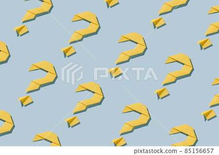 Background pattern of diagonal rows of origami question marks 85156657