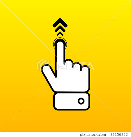 Hand Swipe icon. Up arrow button symbol. Social media scrolling. Vector Illustration. Hand Swipe icon. Up arrow button symbol. Social media scrolling. Vector Illustration. 85156832