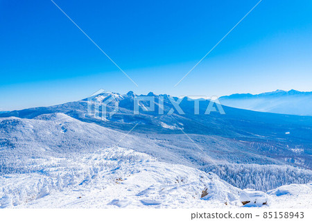 【冬季素材】冬季北大岳登山風景【長野縣】 85158943
