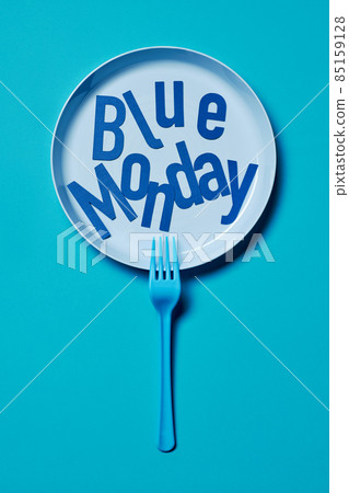fork and text blue monday in a blue plate fork and text blue monday in a blue plate 85159128