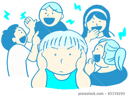 Developmental disability, hyperesthesia, a boy who closes his ears in the classroom, simple Developmental disability, hyperesthesia, a boy who closes his ears in the classroom, simple 85159293