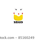modernist element drawn by hand. royal crown of gold. 85160249