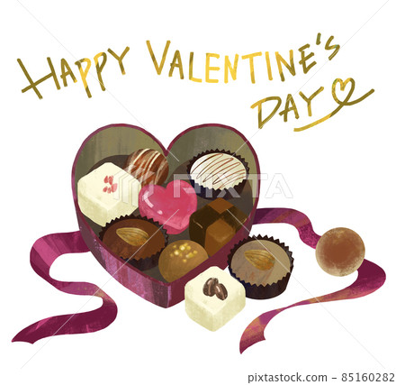Happy Valentine chocolate gift illustration 85160282