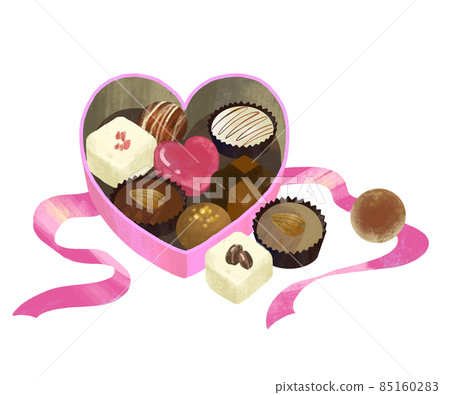 Happy Valentine chocolate gift illustration 85160283