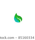 leaves green nature and fish blue logo  85160334