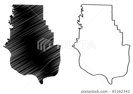 Harrison County, Indiana (U.S. county, United States of America, USA, U.S., US) map vector illustration, scribble sketch Harrison map 85162343