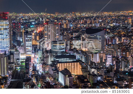 《東京》目黑車站前廣場，城市夜景 85163001