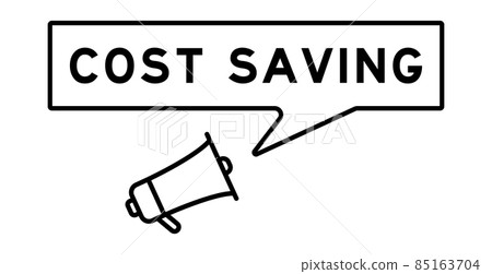 Megaphone icon with speech bubble in word cost saving on white background Megaphone icon with speech bubble in word cost saving on white background 85163704