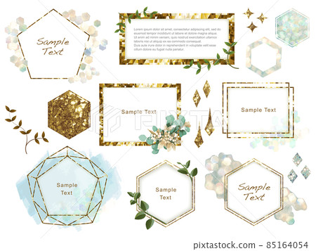 Glitter glitter gold glitter background frame frame material 85164054