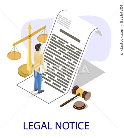 Businessman reading contract, flat vector isometric illustration. Legal notice. Agreement checking and signing process. Businessman reading contract, flat vector isometric illustration. Legal notice. Agreement checking and signing process. 85164204
