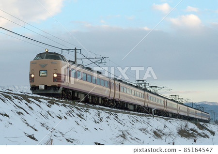 Shin-Etsu Main Line Arai-Nihongi JR West 485 Series A03 formation (Kyoto) Spur 85164547