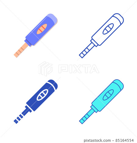 Pregnancy test icon set in flat and line style Pregnancy test icon set in flat and line style 85164554