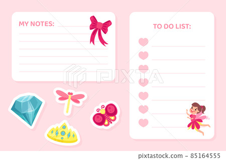 Lined Card with Pretty Fairy Smiling and Flying Vector Template Lined Card with Pretty Fairy Smiling and Flying Vector Template 85164555
