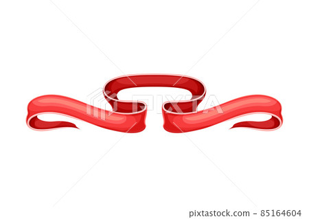 Retro red blank ribbon banner vector illustration on white background 85164604