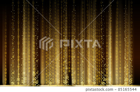 Technology Binary abstract background, matrix style, gold color, falling numbers. Digital binary data flow dust on screen. Programming concept, secure data, hacking, piracy, technology, internet Technology Binary abstract background, matrix style, gold color, falling numbers. Digital binary data flow dust on screen. Programming concept, secure data, hacking, piracy, technology, internet 85165544