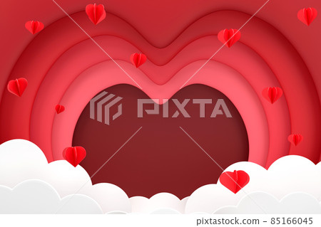 The heart fram surrounds it in pink color tones and cloud. The heart fram surrounds it in pink color tones and cloud. 85166045