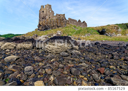 Ruins of Dunure Castle on the west coast of Scotland 85167529