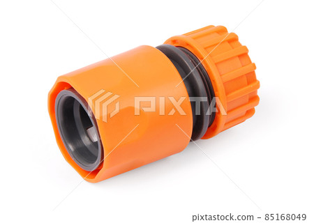 Orange garden water hose nozzle and connectors 85168049