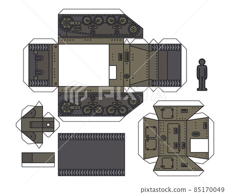The paper model of a vintage self propelled gun 85170049