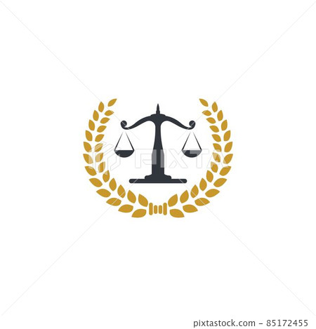 Justice and law logo vector icon 85172455