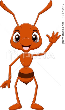 Cartoon funny ant waving hand Cartoon funny ant waving hand 85173437