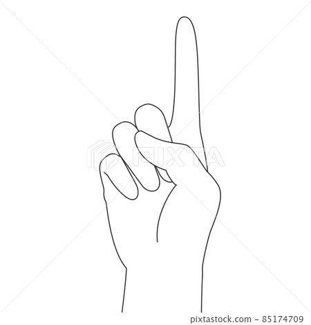 Pointing line drawing sketch hand sign 85174709