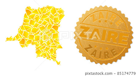 Democratic Republic of the Congo Map Collage of... - Stock Illustration ...