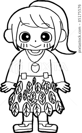 用落葉做裙子的孩子 85175576