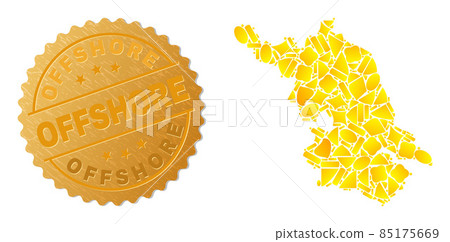 Jiangsu Province Map Mosaic of Gold Parts and Metallic Offshore Seal Stamp Jiangsu Province Map Mosaic of Gold Parts and Metallic Offshore Seal Stamp 85175669